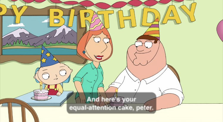 Family Guy Equal Attention Cake